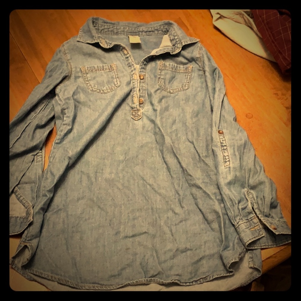 OshKosh 6x girls denim long shirt